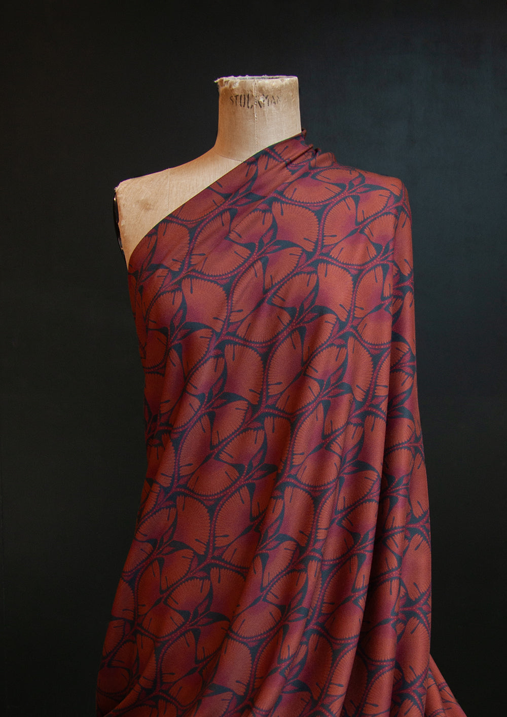 Panspermia Printed Viscose Twill - Moonflower - Rust