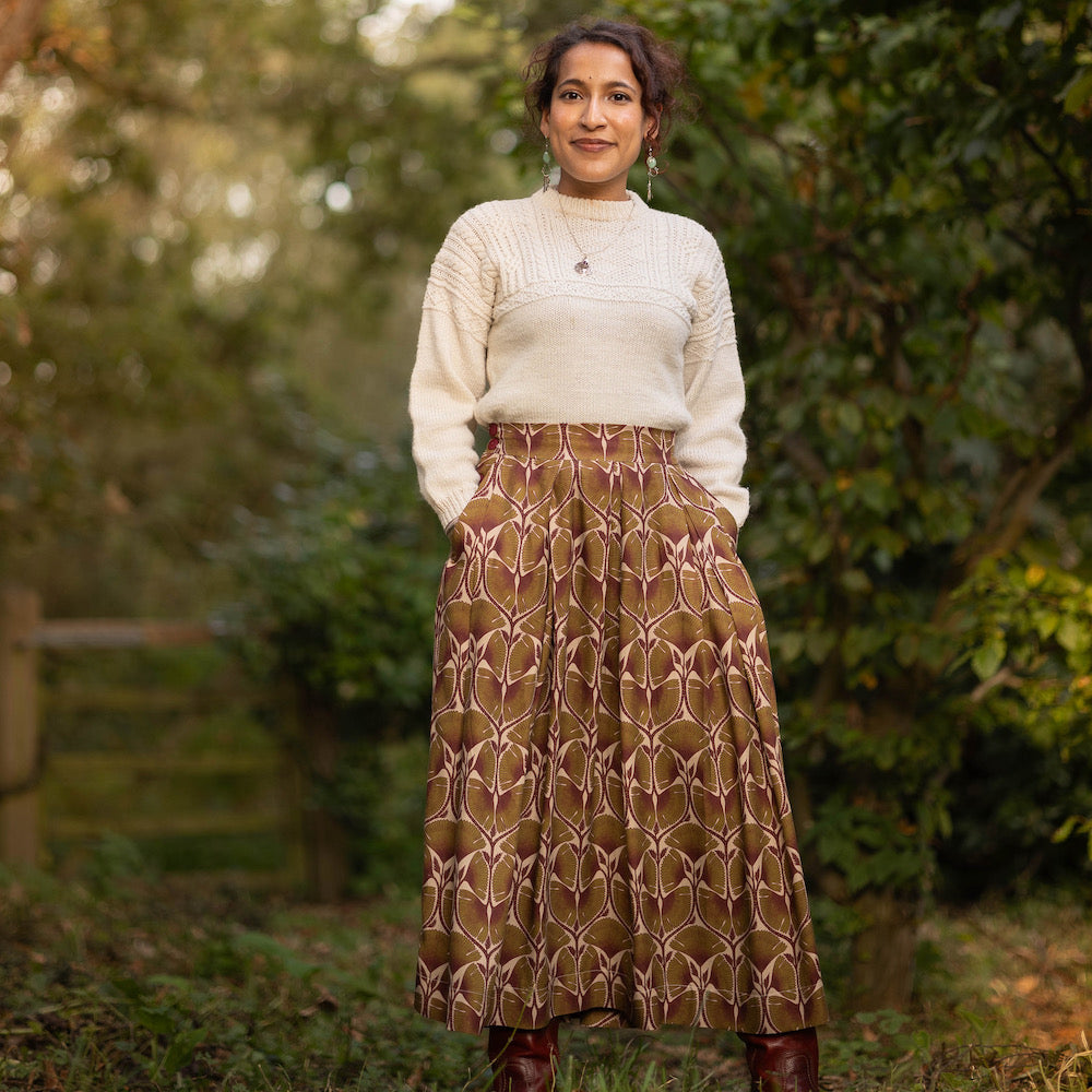 Panspermia Printed Viscose Twill - Moonflower - Irene