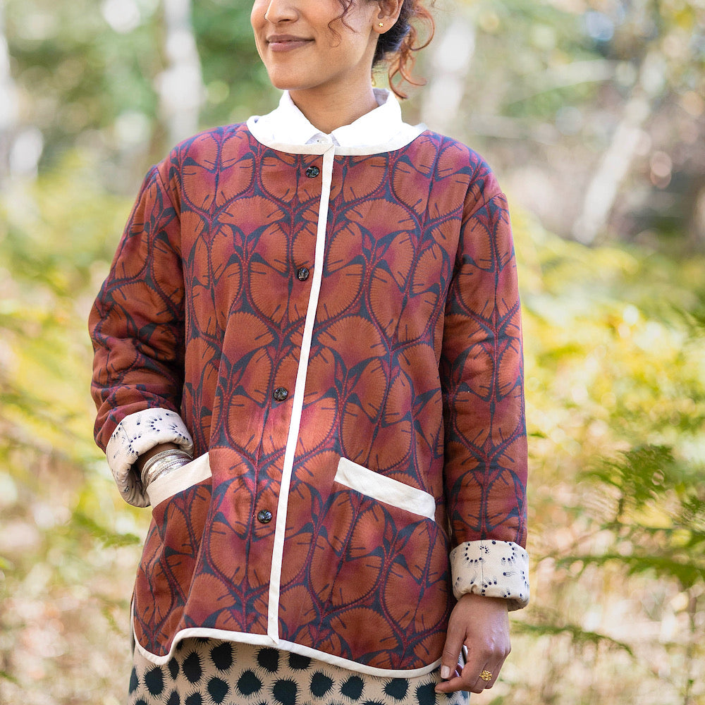 Panspermia Printed Viscose Twill - Moonflower - Rust