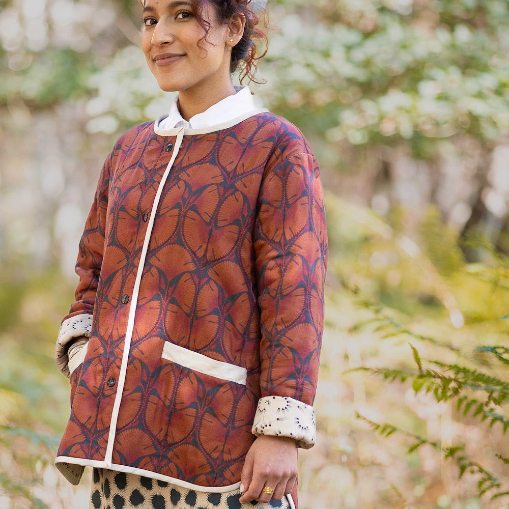 Panspermia Printed Viscose Twill - Moonflower - Rust