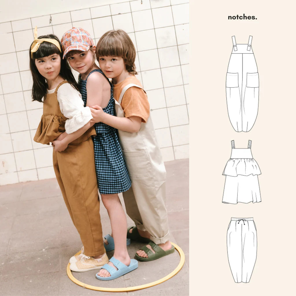 Notches - Kai - Kid's Jumpsuit + Trousers + Pinafore