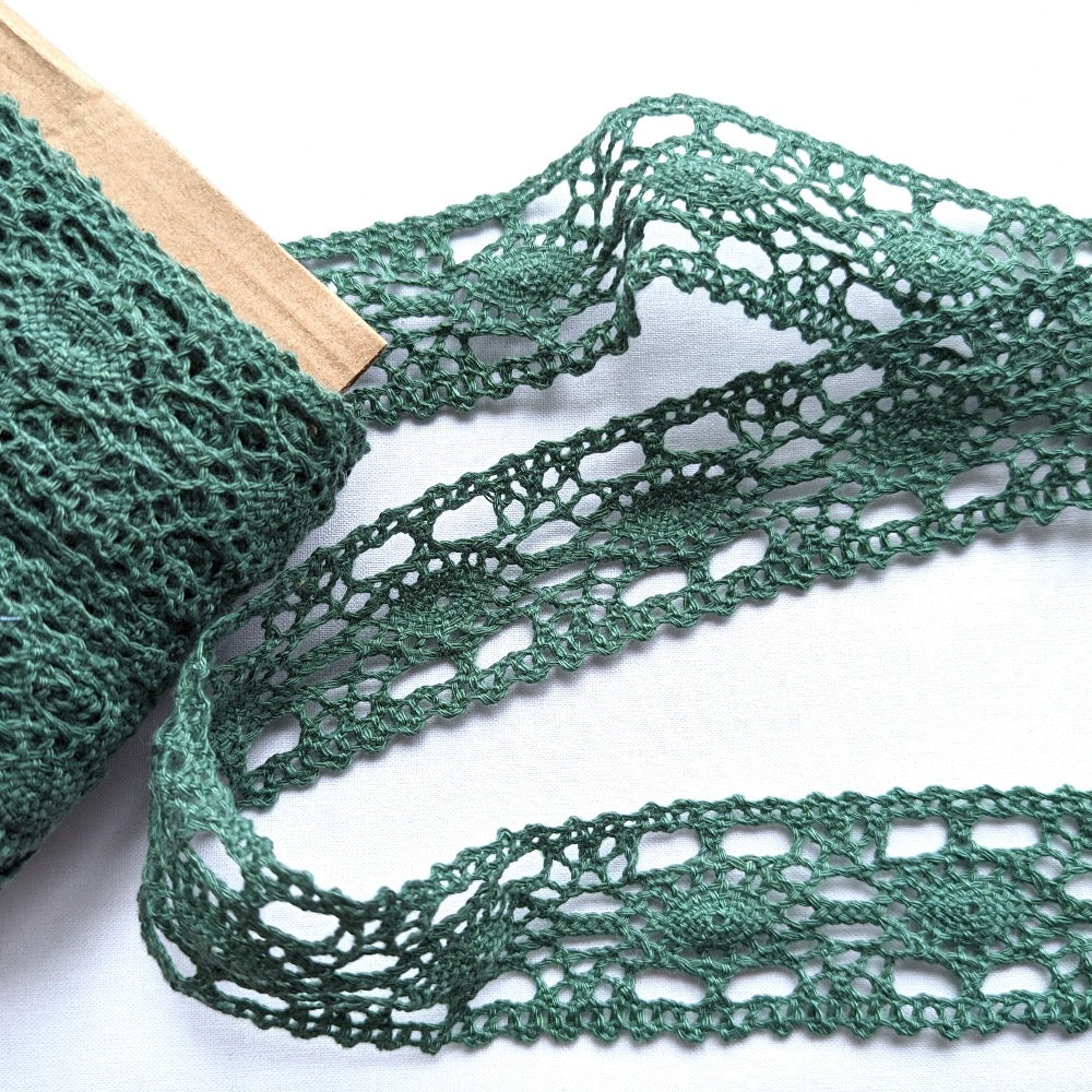 Crochet Look Lace Trim - 40mm Teal