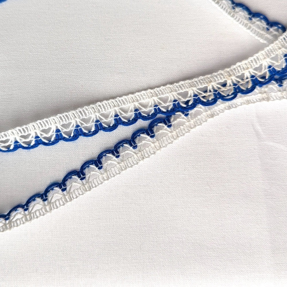 Coloured Edge Lace Trim - 12mm - Royal Blue