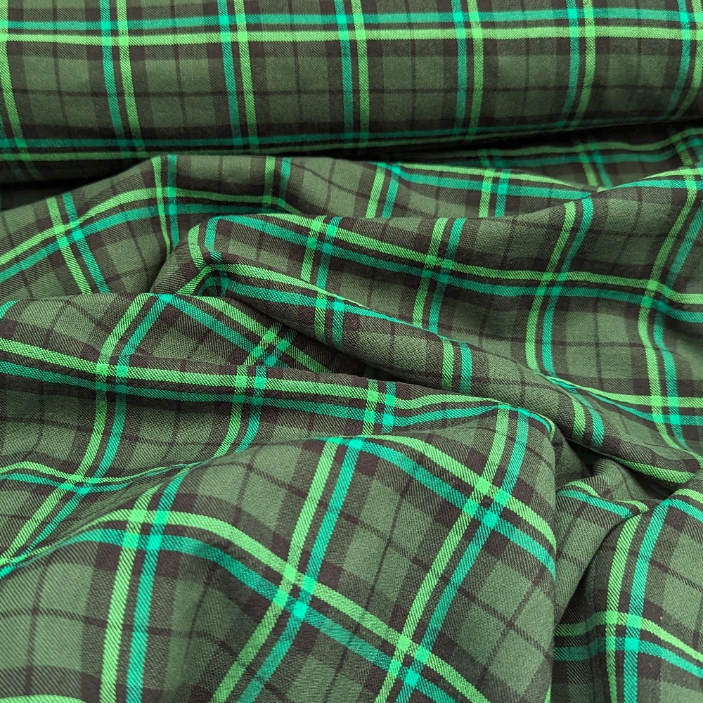 Brushed Cotton/Flannel - Green/Lime/Black