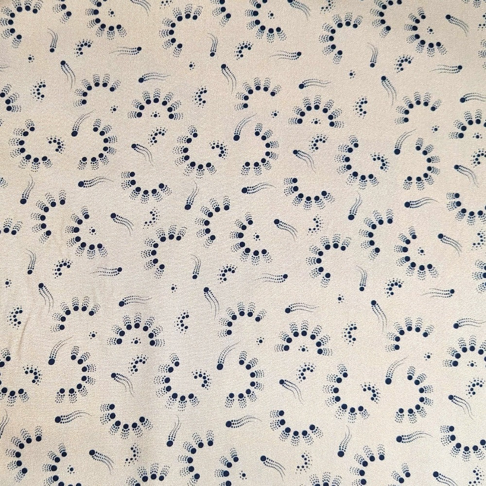 Panspermia Printed Viscose Twill - Spores - Bone