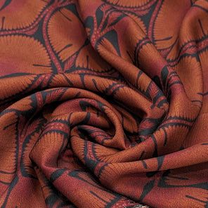 Panspermia Printed Viscose Twill - Moonflower - Rust