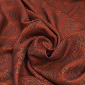 Panspermia Printed Viscose Twill - Stamen - Rust
