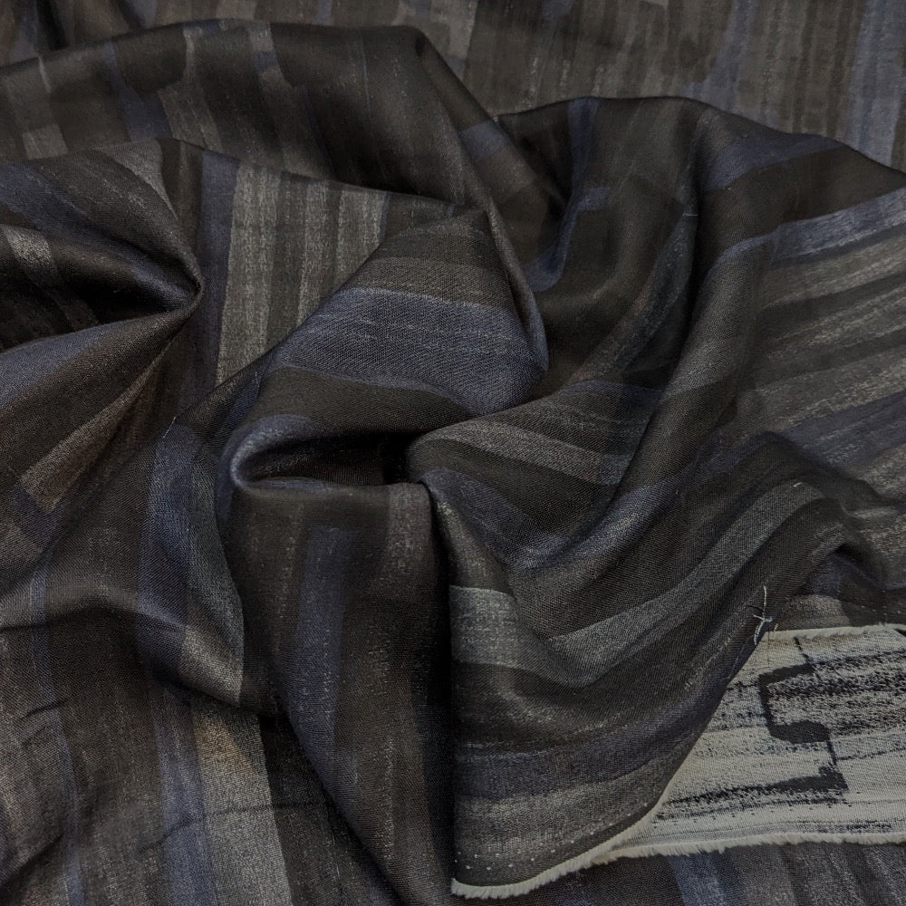 Japanese Stripe - Cotton Double Gauze - Black by Kokka