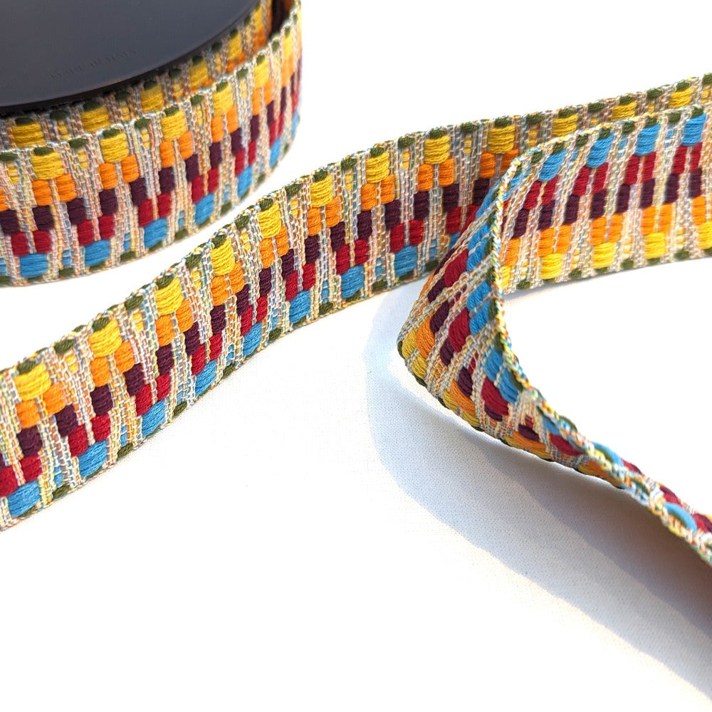 Woven Track Webbing 38mm - Rainbow