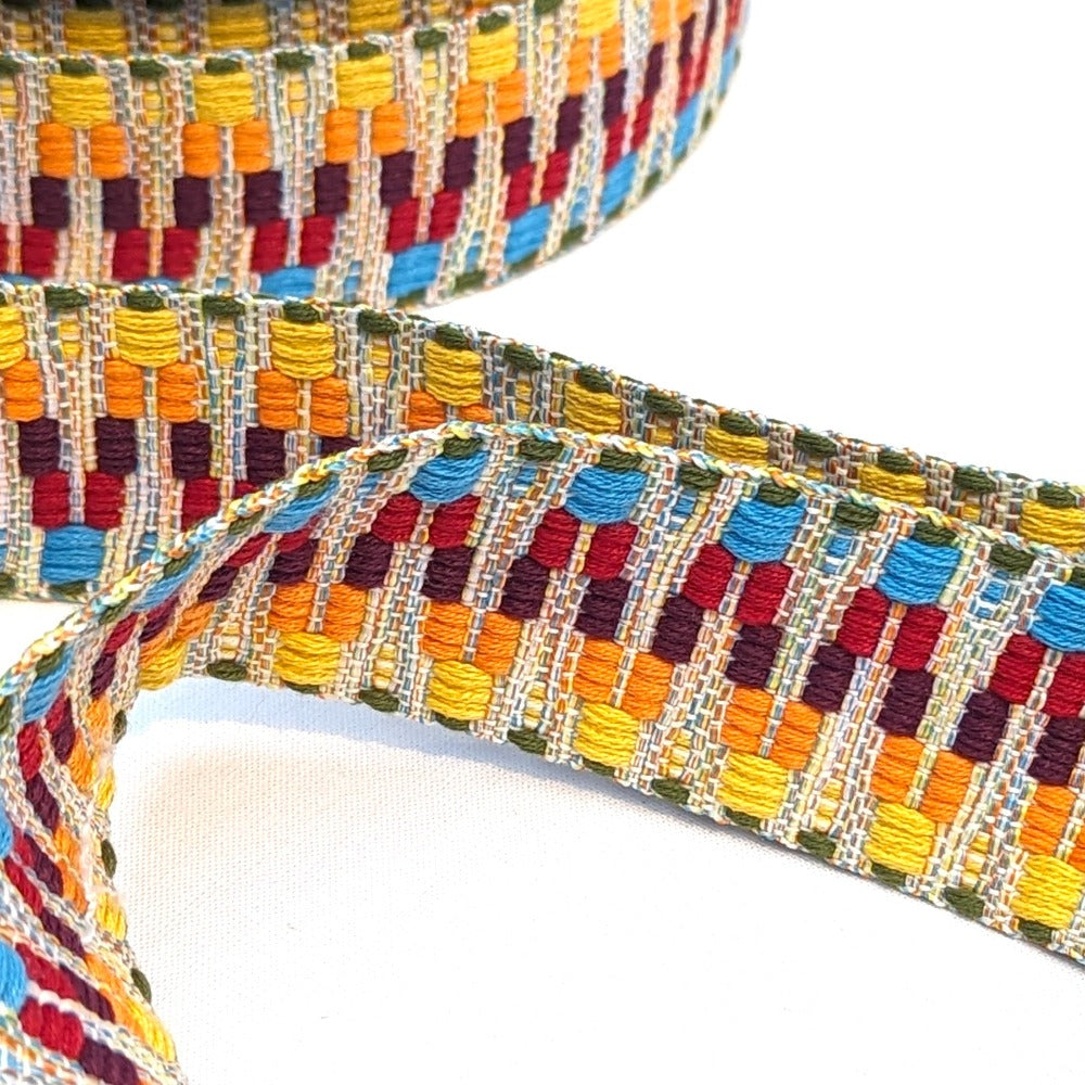 Woven Track Webbing 38mm - Rainbow