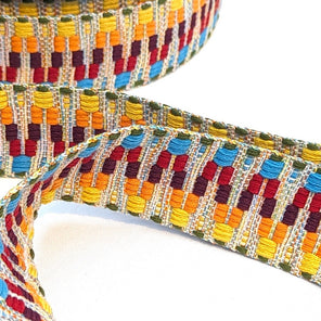 Woven Track Webbing 38mm - Rainbow