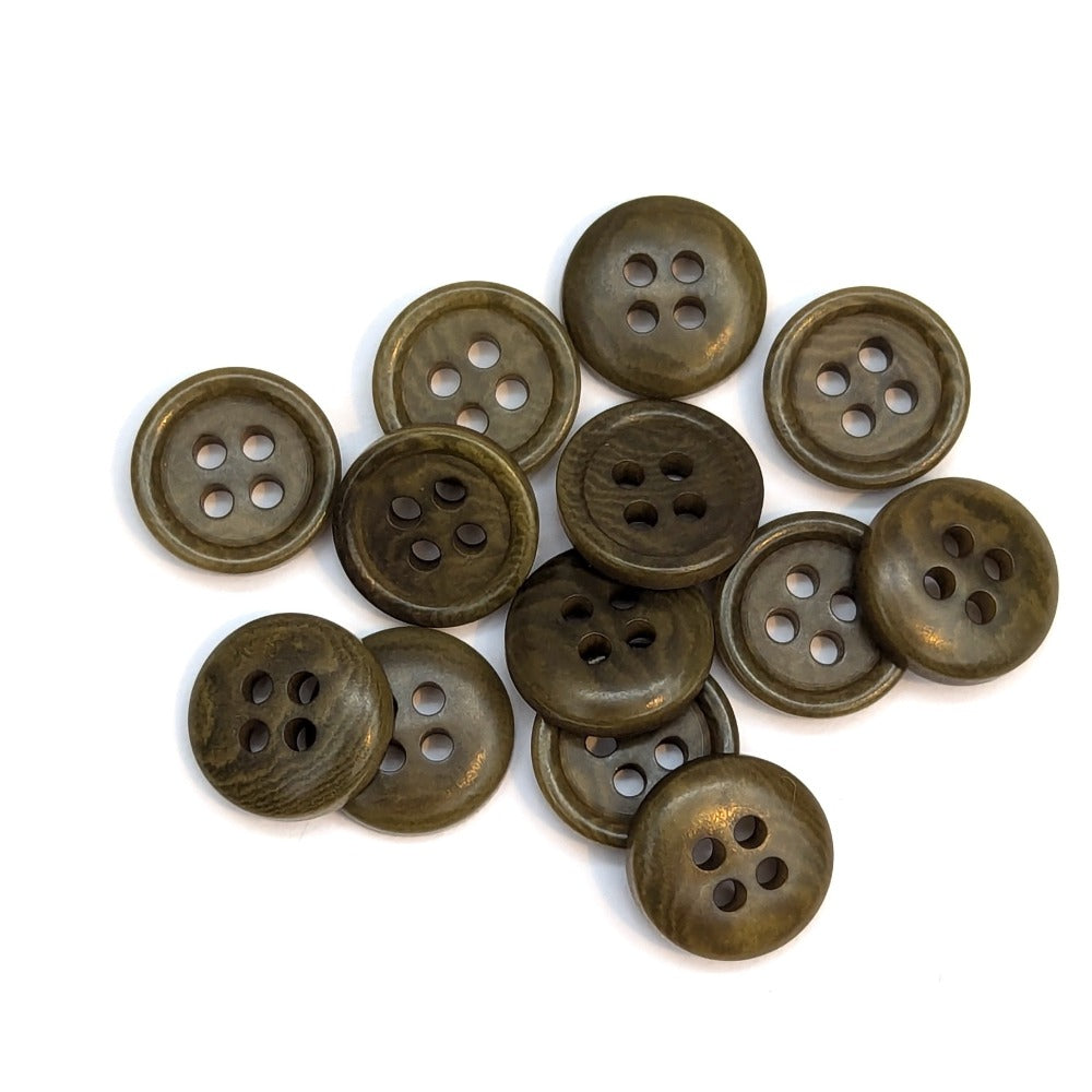 Corozo Button - Green - 11.4mm