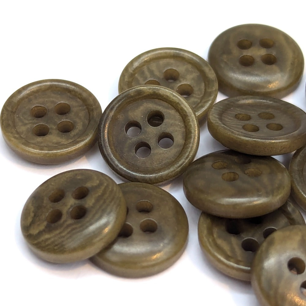 Corozo Button - Green - 11.4mm
