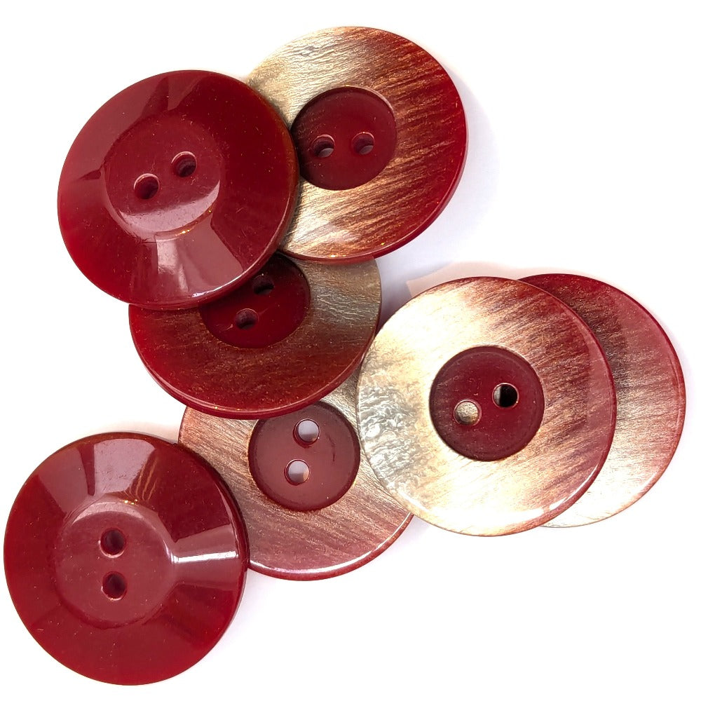 Large Gradient Button - Crimson - 34mm