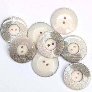 Large Gradient Button - White - 34mm