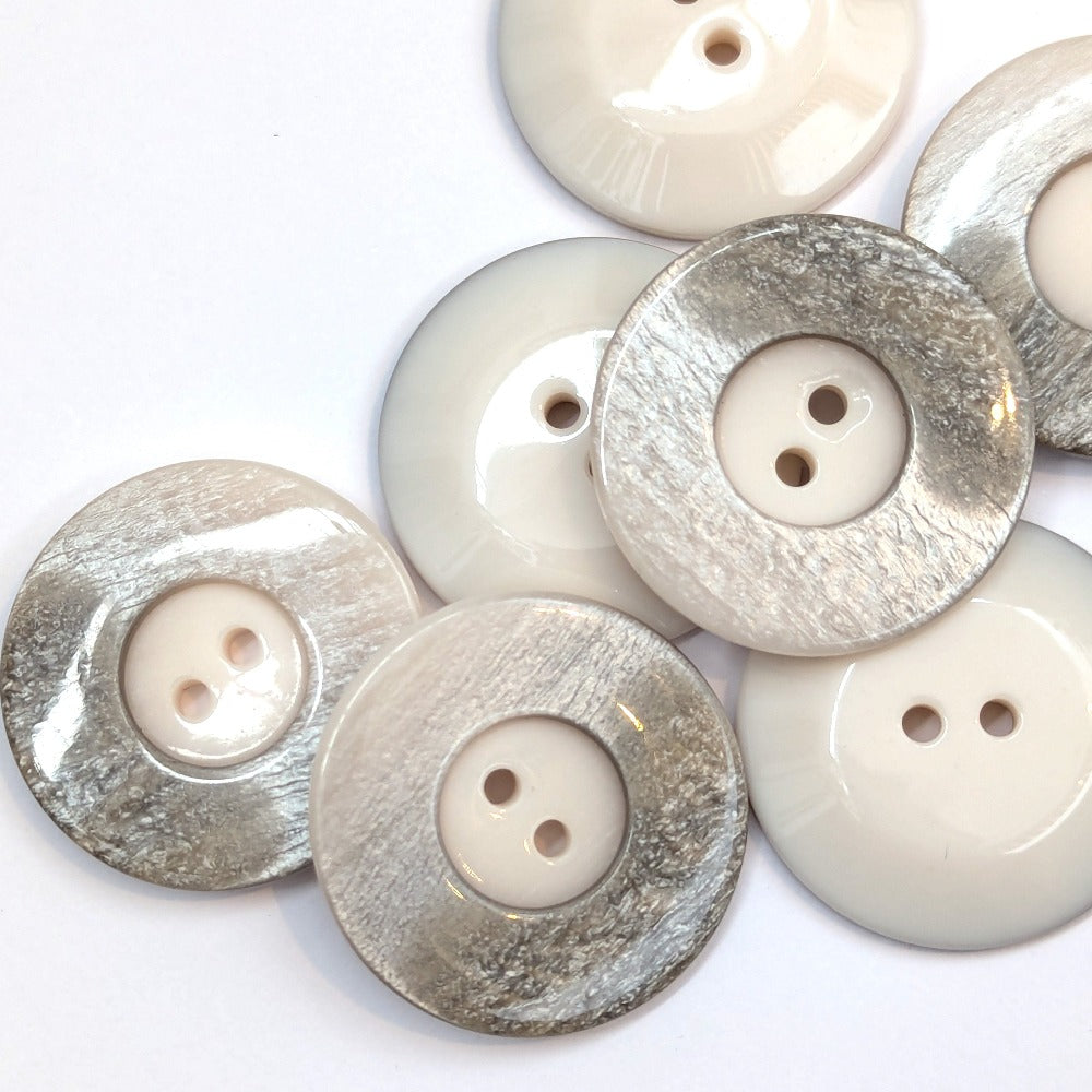 Large Gradient Button - White - 34mm