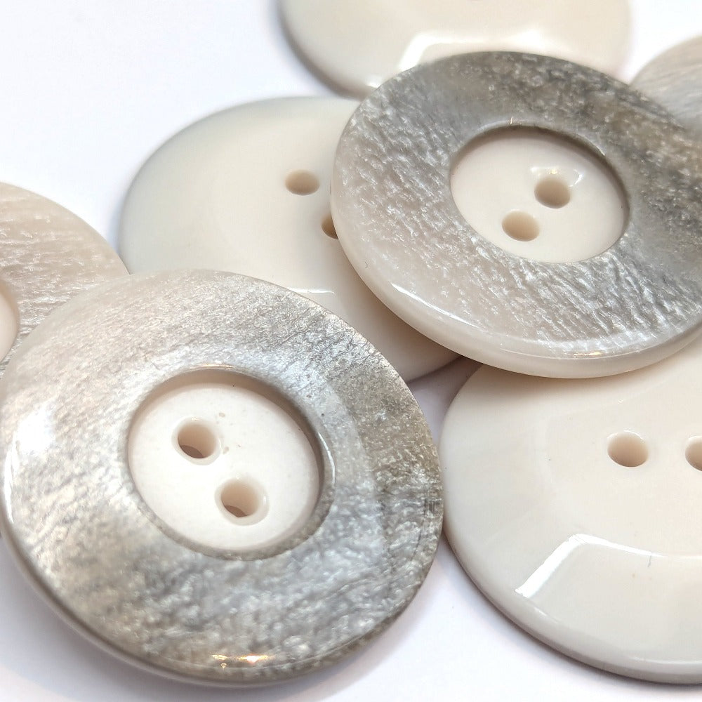 Large Gradient Button - White - 34mm