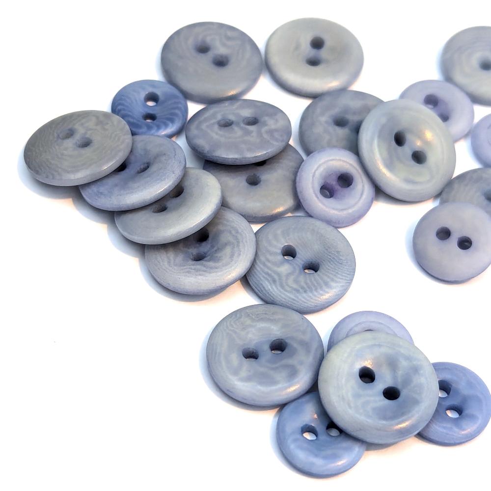 Corozo Button - Two Hole - Blue