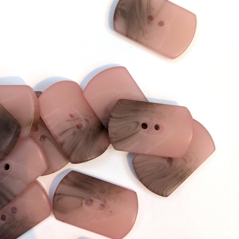 Pink Button Rectangle Rectangular Buttons - Pink | Ray Stitch