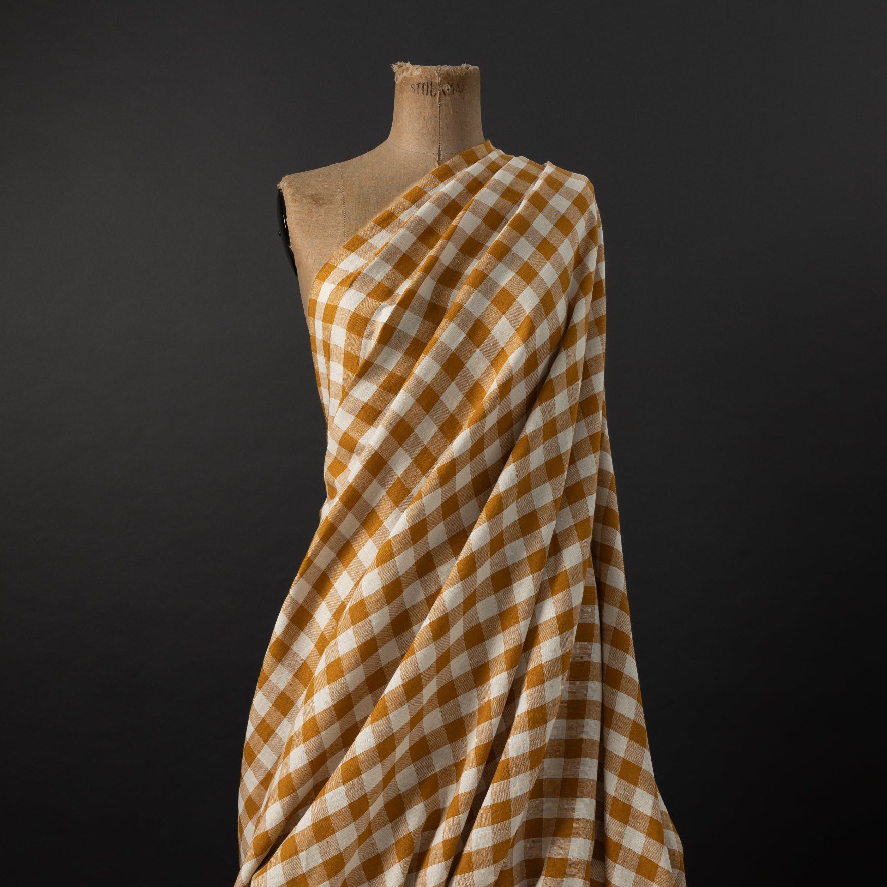 European Linen Gingham - Tobacco