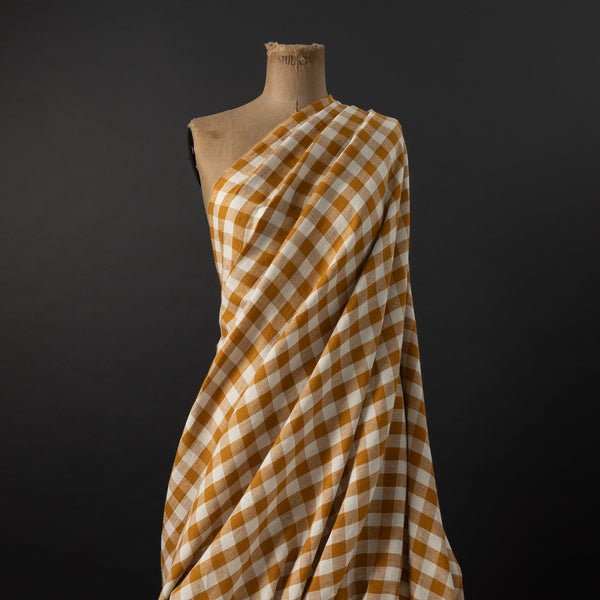 European Linen Gingham - Tobacco