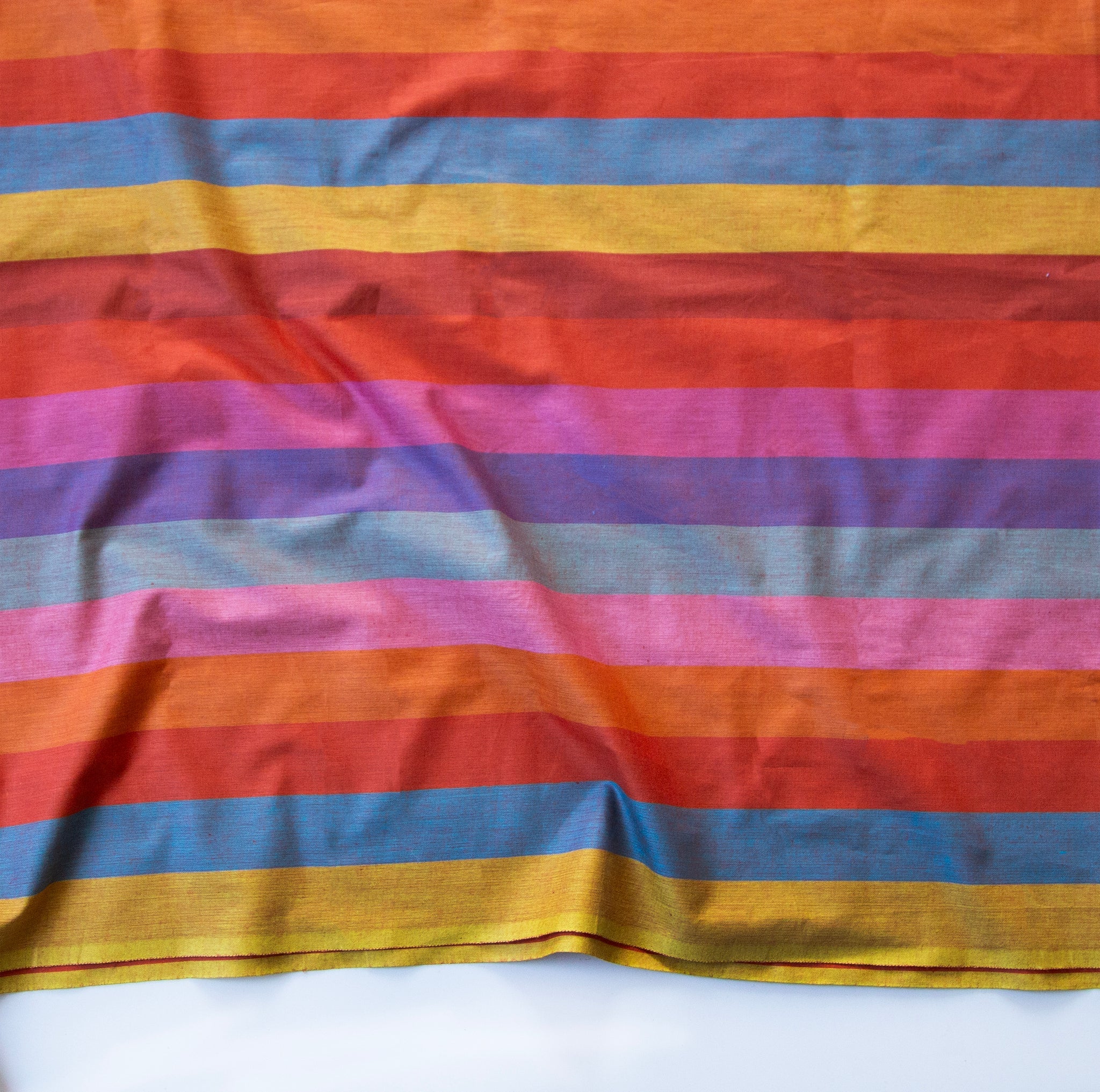 Warp and Weft Wovens - Ruby Star -  Poolside Stripe - Peony