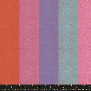 Warp and Weft Wovens - Ruby Star -  Poolside Stripe - Peony