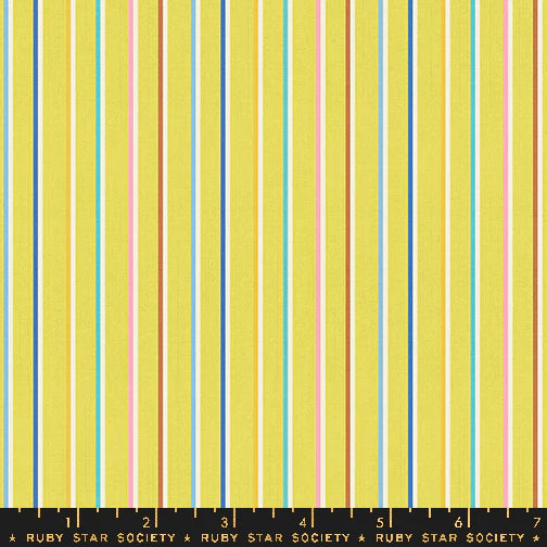 Warp and Weft Wovens - Ruby Star - Sketch Stripe - Citron Twist Weave