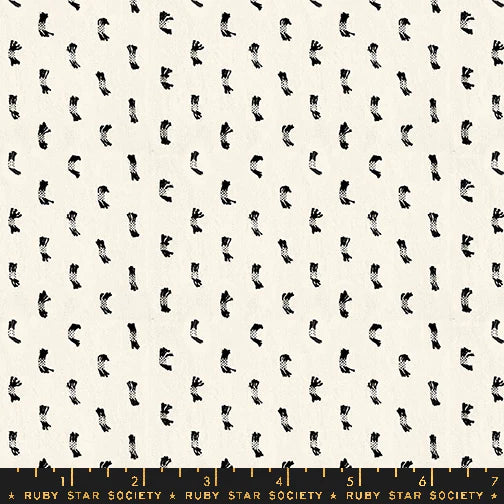 Warp and Weft Wovens - Ruby Star - Flicker - Natural and Black