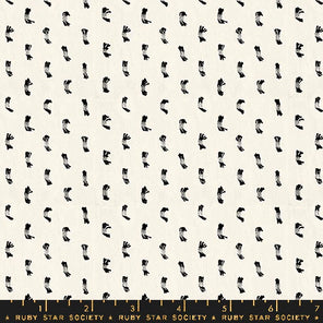 Warp and Weft Wovens - Ruby Star - Flicker - Natural and Black