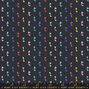 Warp and Weft Wovens - Ruby Star - Flicker - Soft Black Multi