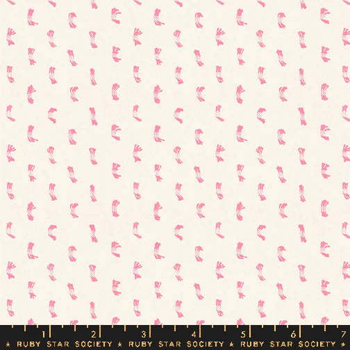 Warp and Weft Wovens - Ruby Star - Flicker - Natural and Pink