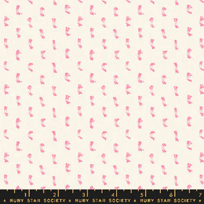 Warp and Weft Wovens - Ruby Star - Flicker - Natural and Pink