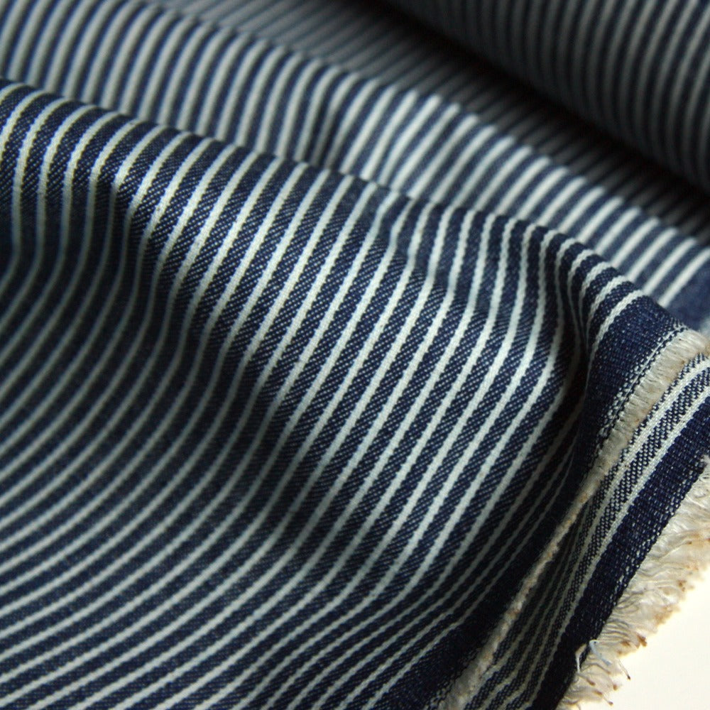 Washed Cotton Denim 8oz - Railroad Indigo