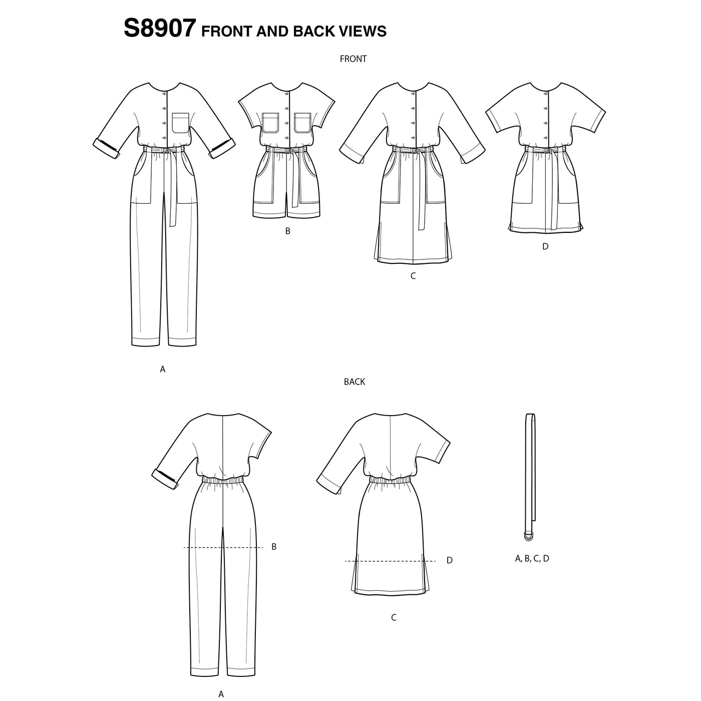 Simplicity - 8907 Women's Jumpsuit, Playsuit and Dress