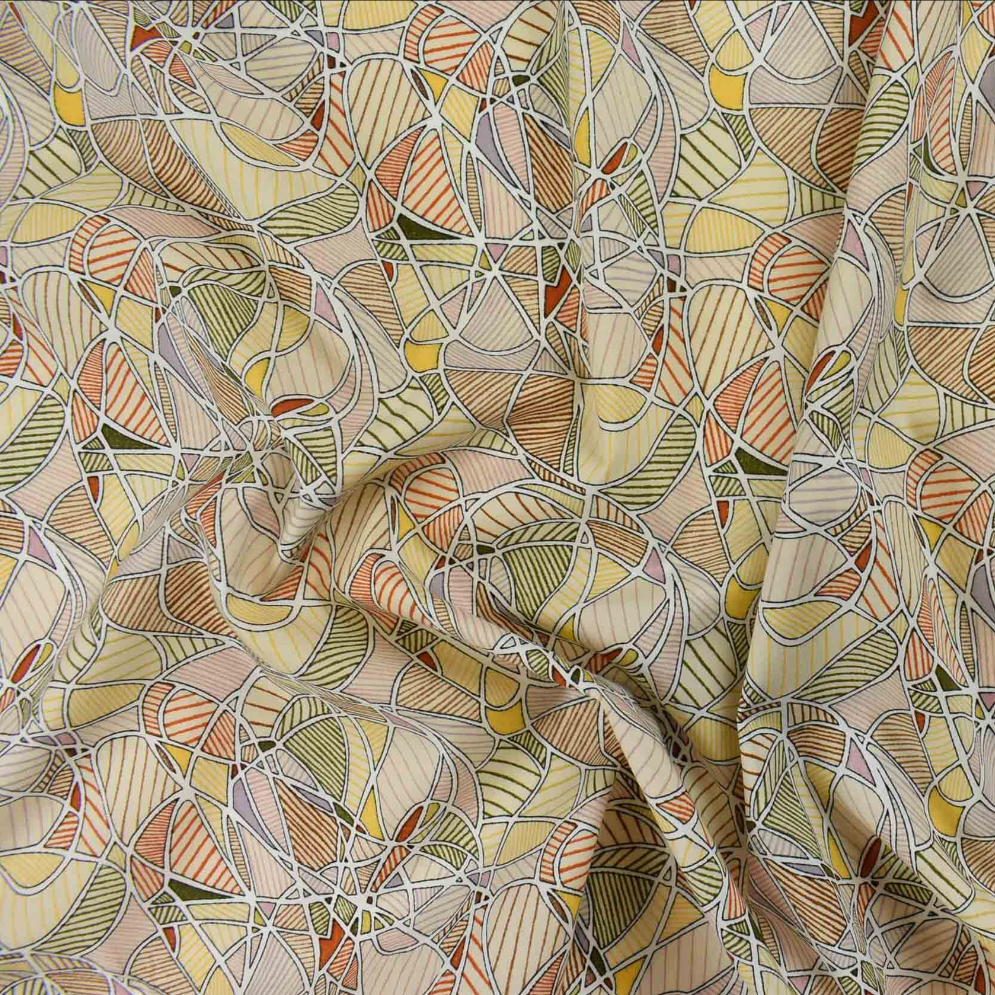 Luxury Printed Cotton Lawn - Leven - Brown