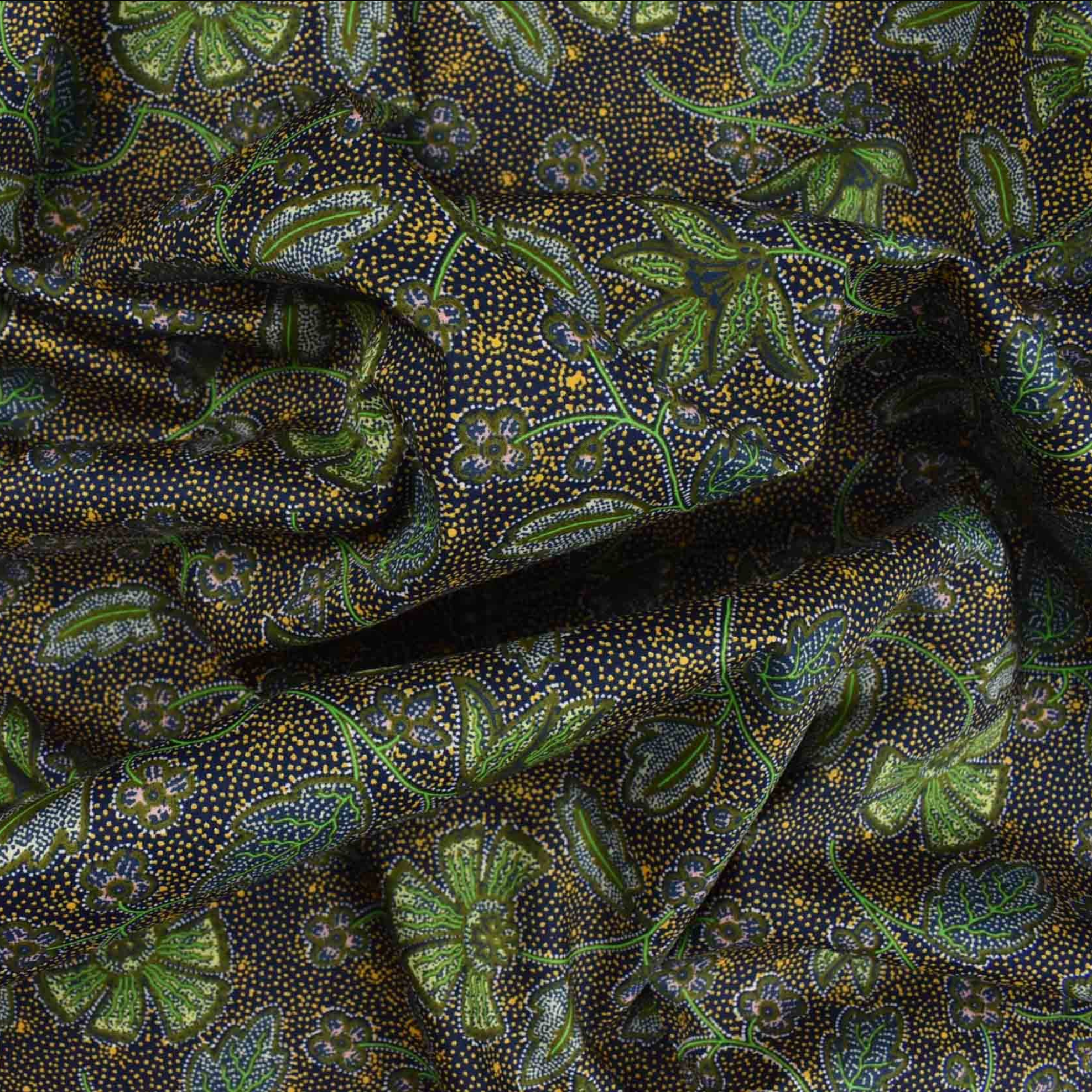 Luxury Printed Cotton Lawn - Marylebone - Green