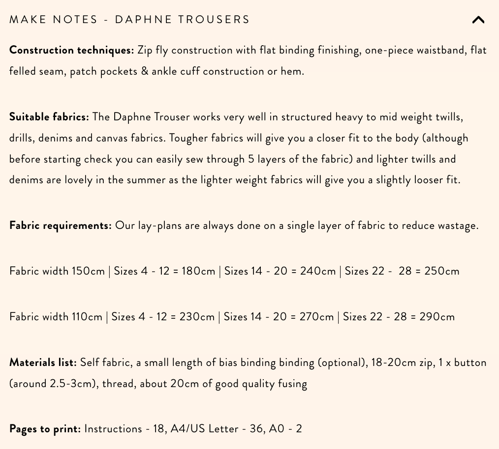 Modern Sewing Company - Daphne Trousers - PDF Pattern