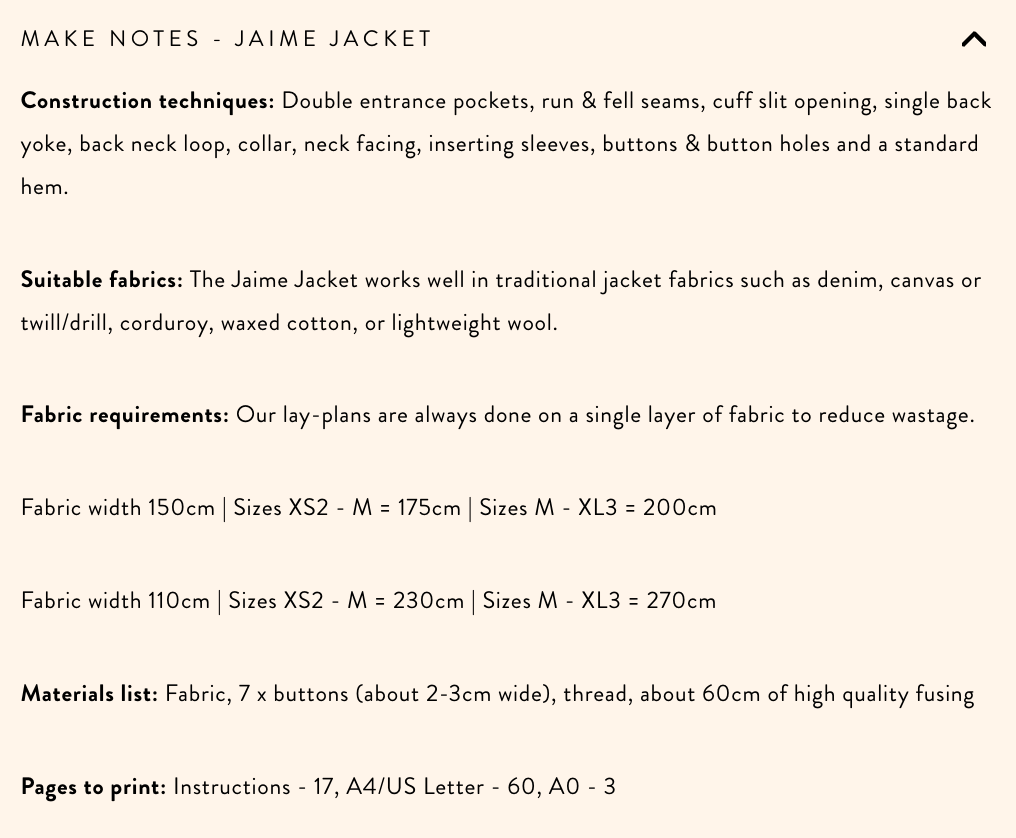 Modern Sewing Company - Jaime Jacket - Paper Pattern
