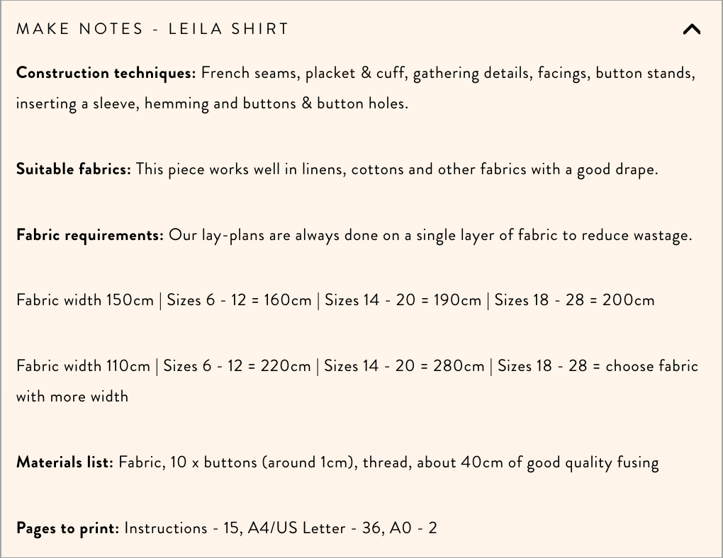 Modern Sewing Company - Leila Shirt - PDF Pattern