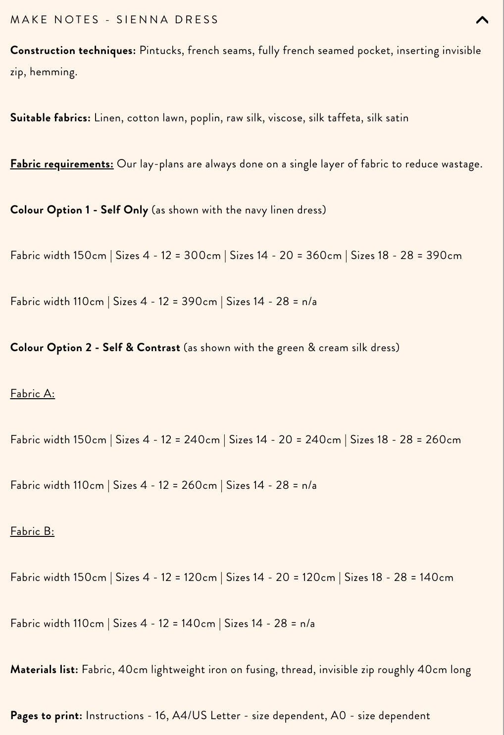 Modern Sewing Company - Sienna Dress - PDF Pattern