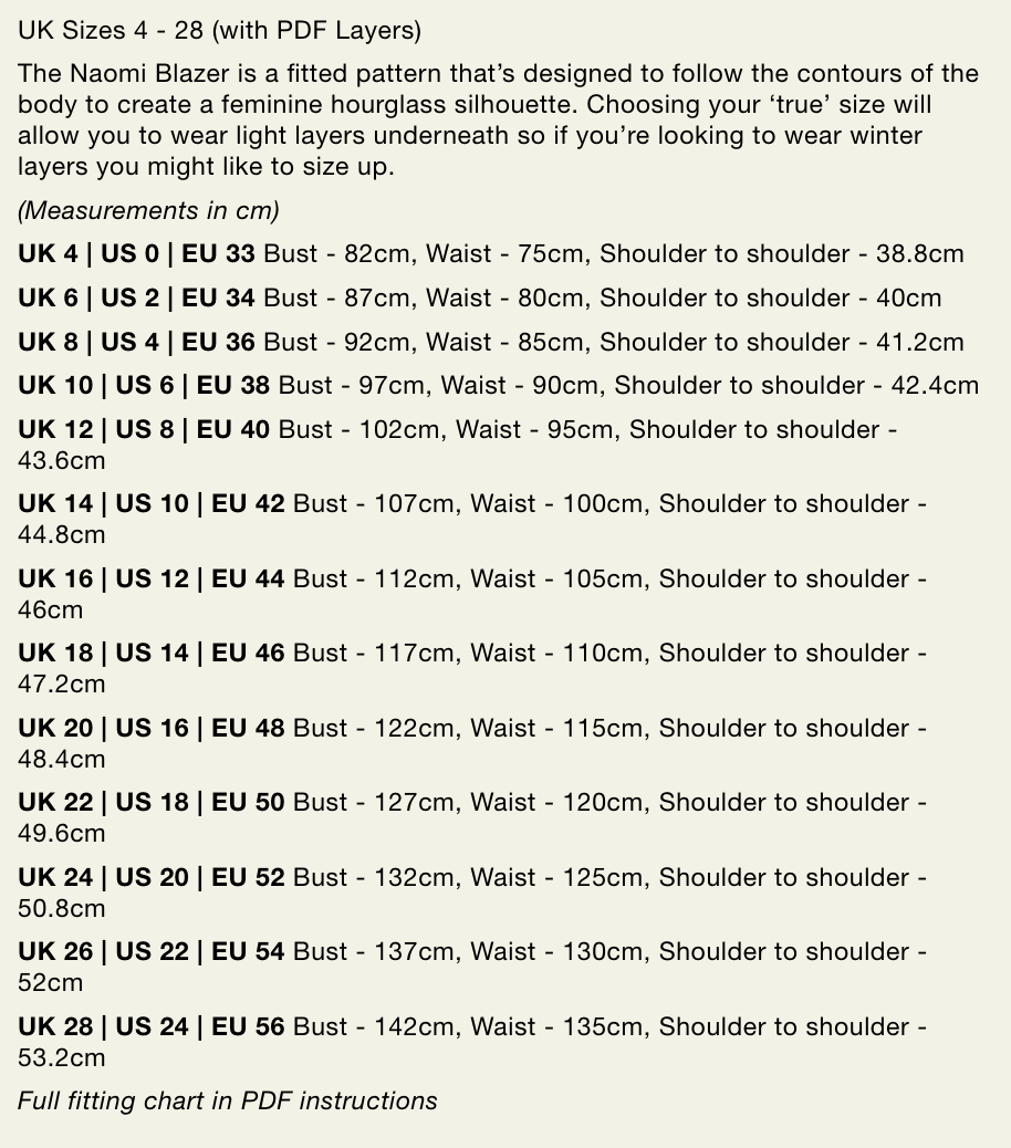 Modern Sewing Company - Naomi Blazer- PDF Pattern