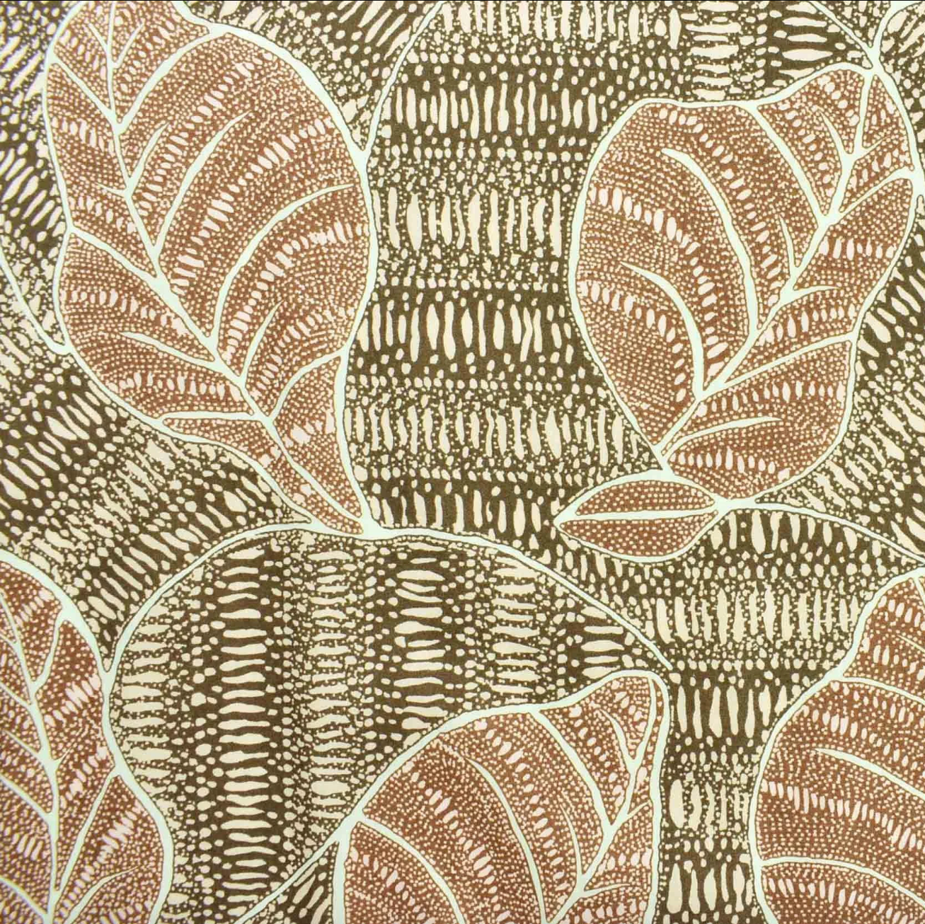 Luxury Printed Cotton Lawn - Anima - Brown