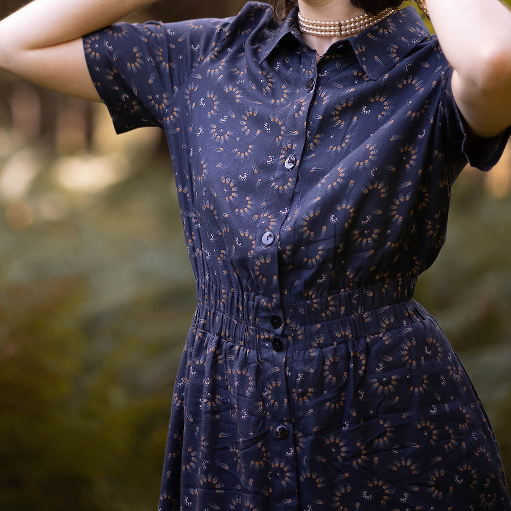 Panspermia Printed Viscose Twill - Spores - Night