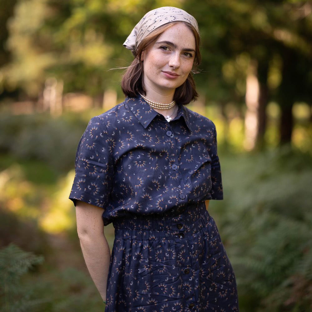 Panspermia Printed Viscose Twill - Spores - Night