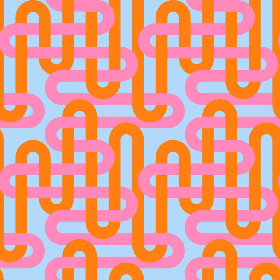 Drapey Cotton Print - Emily Van Hoff Groove - Summer Sky