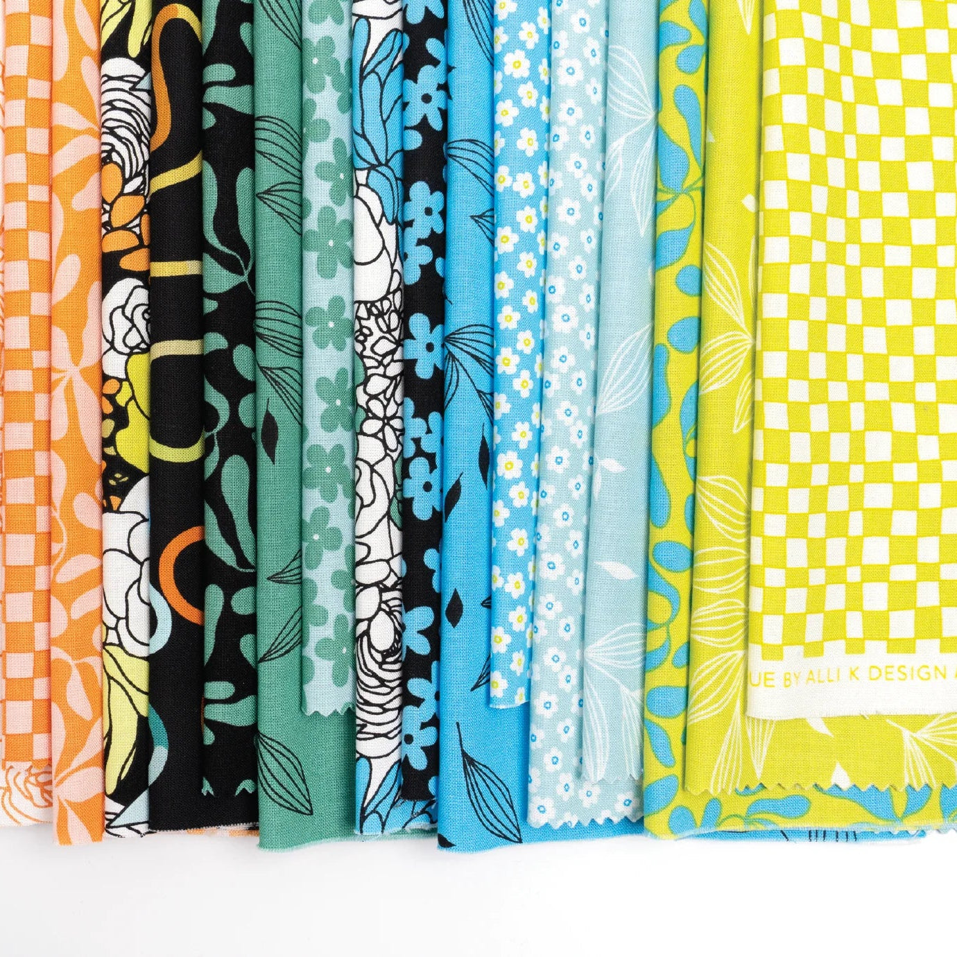 Printed Cotton Poplin - Alli K Design - True to Hue - Falling Leaves - Blue My Mind