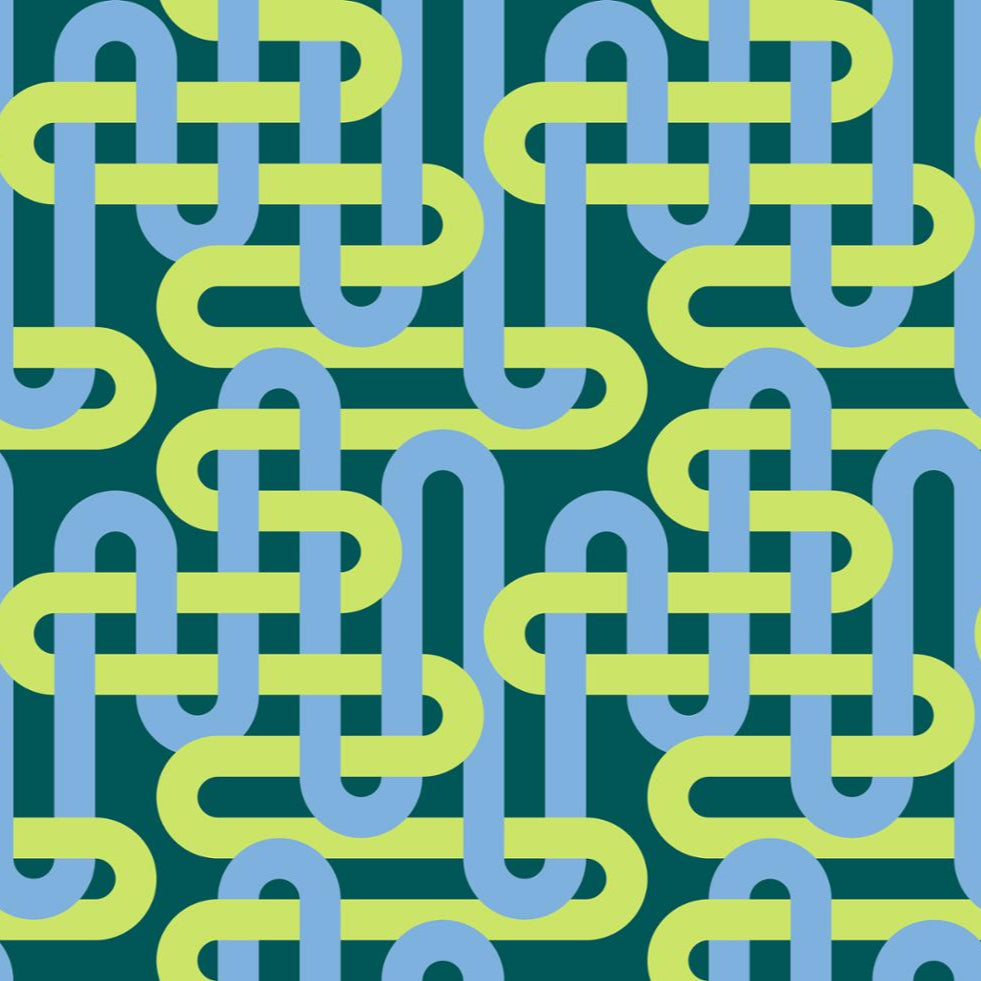 Drapey Cotton Print - Emily Van Hoff Groove - Verdant Green