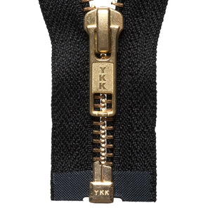 Brass Open-Ended Zip - Black 580