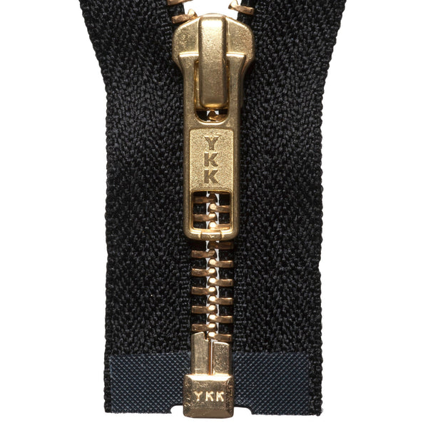 Brass Open-Ended Zip - Black 580